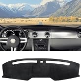 DWKJMYCP Flannel Dash Cover Dashboard Cover Pad Mat Custom Fit for Ford Mustang 2005 2006 2007 2008 2009 Car Dashmat Accessories Black