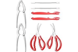 Baoswi Seafood Cracker Tool Set with Lobster Sheller Stainless Steel Crab Crackers Crab Leg Fork Seafood Scissors, Crab Leg P