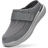FitVille Wide Slippers for Men Slip-On Wide Mens Mules Clogs for Swollen Feet Adjustable Indoors Lightweight Walking Shoes