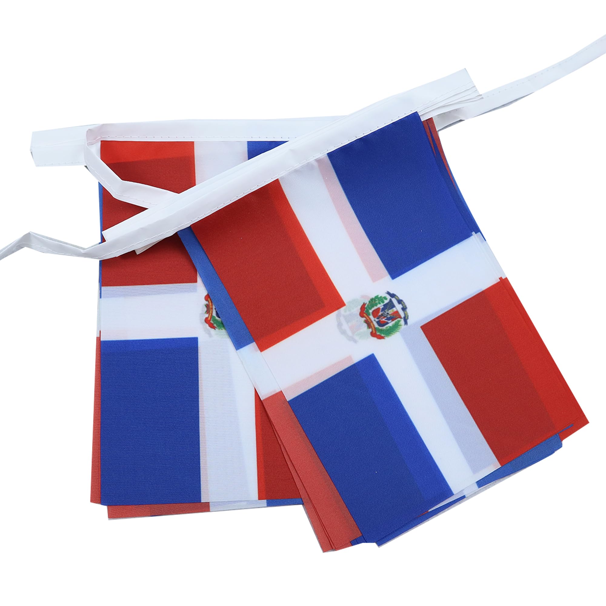 AZ FLAG Dominican Republic Bunting Flag, 20 Ft Garland with 20 Small Dominican Flags 8'' x 6'', 100% Polyester String Pennant, 6 meters — image 1