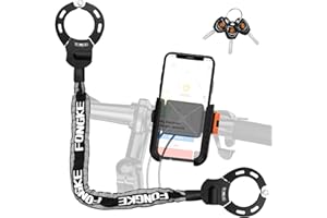 FONGKE Scooter Lock Anti Theft, Electric Scooter Locks & Phone Holder, Bike Locks Heavy Duty, Security Chain for E Scooter Segway Ninebot, Xiaomi, NIU and Other Electric Scooters…