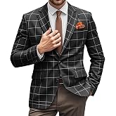 Mens Suit Blazer Western Plaid Sport Coats for Men Lightweight Notch Lapel Two Button Business Jacket Casual Sport Coats
