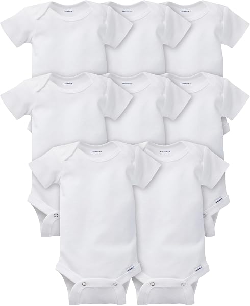 Gerber Baby Boys & Girls 8-Pack Short Sleeve Onesies Bodysuits