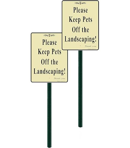 2 Pack No Spray Zone Signs - 14x10 Inch Metal Reflective Rust-Free Aluminum Signs For Garden, Kids & Pets