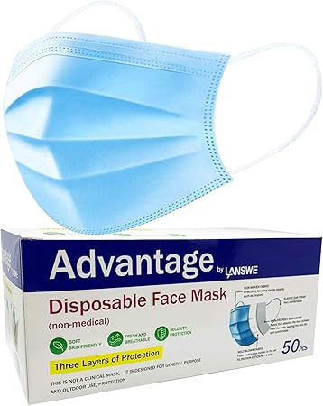 Download Lanswe 3 Ply Disposable Face Masks With Elastic Earloops Volume Pricing Available In 50 Pcs 500 Pcs 1 000 Pcs 2 000 Pcs 50 Amazon Com PSD Mockup Templates