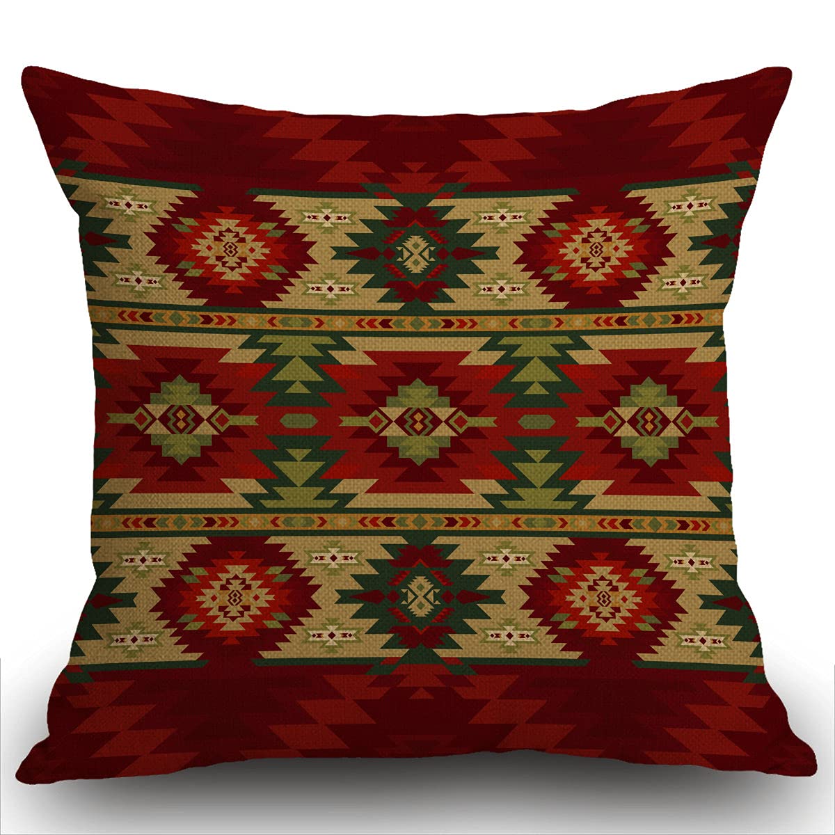 Smooffly Cushion Cover 45 x 45 cm, Geometric pattern Throw Pillow cover, American Southwest print Pillow Case Decorative 18 x 18 Inches Outdoor Cushion Couch Sofa Pillowcase