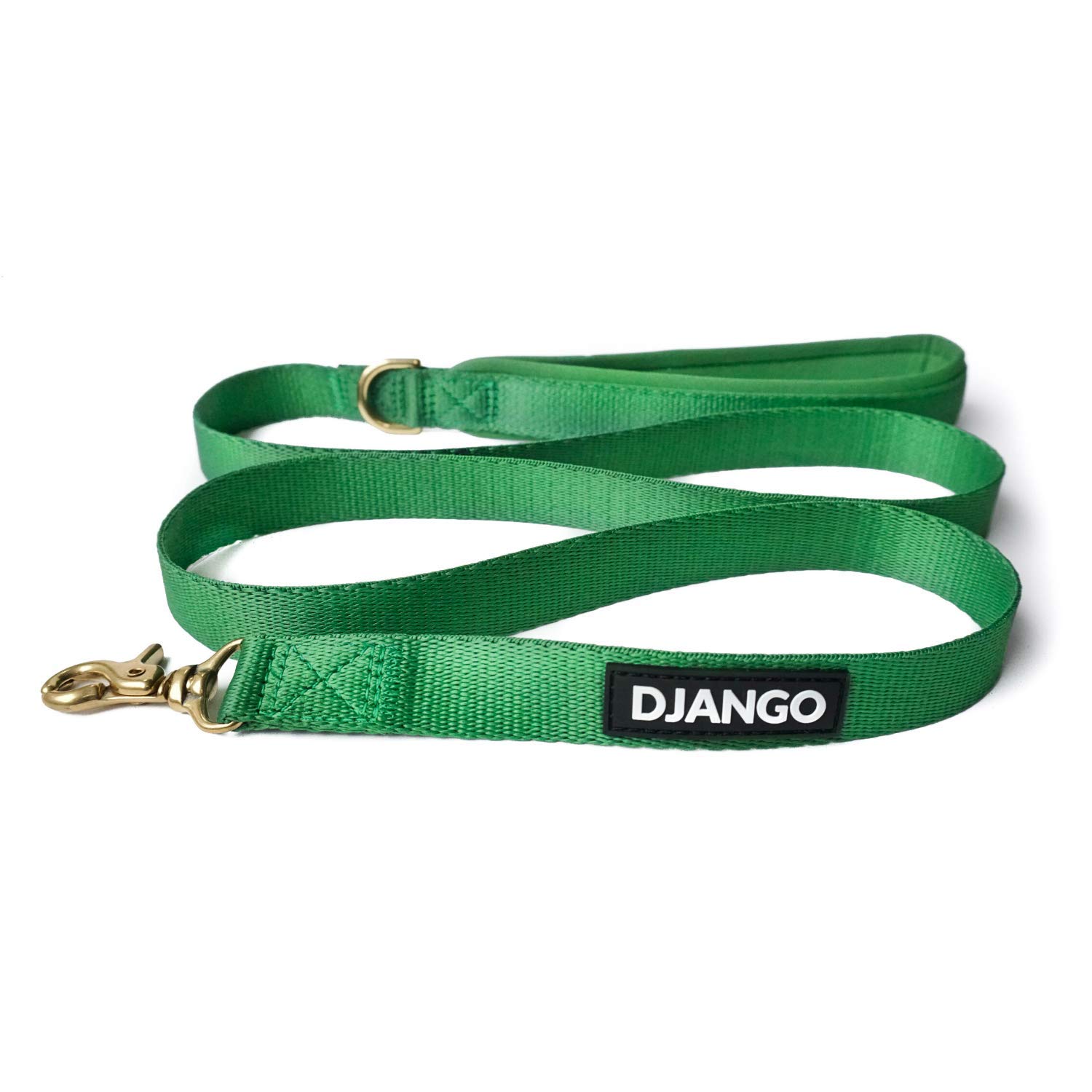 DJANGO Adventure Dog Leash – Strong, Comfortable, and Stylish Dog Leash with Solid Brass Hardware and Padded Handle - Designed for Outdoor Adventures and Everyday Use (Forest Green)