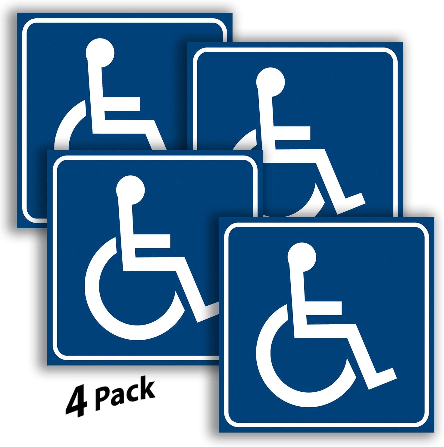iSYFIX Handicap Official Blue and Logo Stickers 4 Pack, 6x6 inch