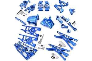 Dantenron Full Set Kit Upgrade Parts for 1/5 RC Truck Car Traxxas X-Maxx 6S 8S Steering Group,Rear Axle Mount,Swing Arm Gearbox Shell,Caster Block,Steering Cup,Servo Base (Blue)
