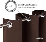 Deconovo Blackout Curtains 52x54 Chocolate Ring Top 1 Pair Thermal view 6