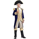 Kids George Washington Costume for Boys, Navy Blue Founding Fathers Halloween Outfit, Historic Costumes for Kids