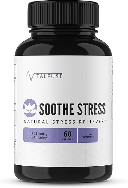 Vitalfuse Natural Calm Anxiety Relief With Ashwagandha And Valerian Root For Cortisol Management Non Gmo 60 Capsules