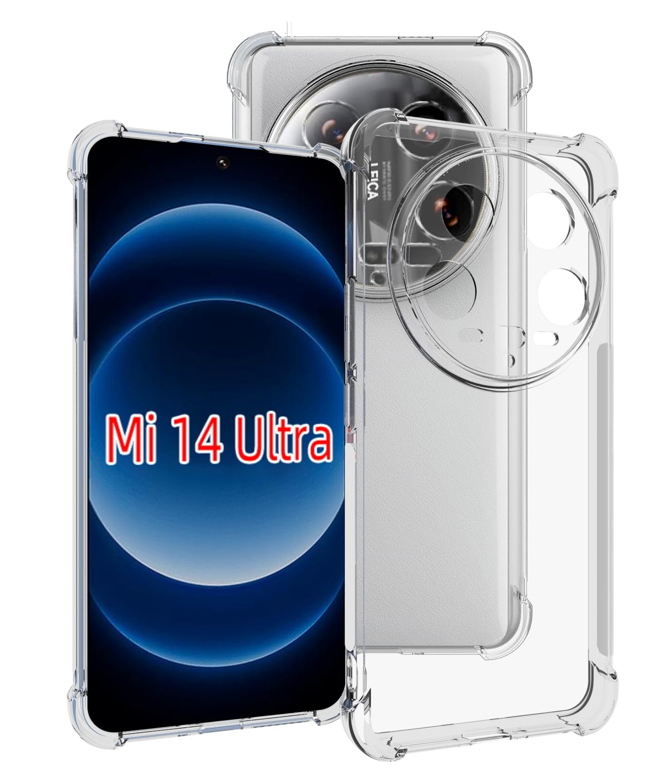 Photo 1 of USTIYA Case for Mi Xiaomi 14 Ultra Clear TPU Four Corners Military-Grade Protection Cover Transparent Soft funda