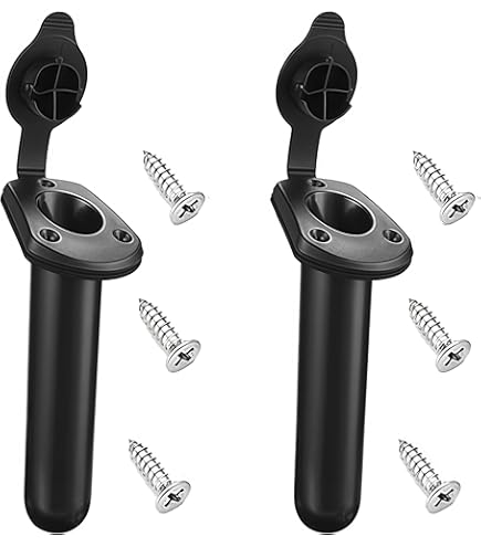 Guangcailun Pack De 2 Porte-Canne à Pêche Encastré – Joint Caoutchouc Avec Bouchon – Pour Kayak, Canoë, Bateau