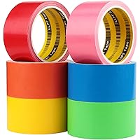 LLPT Rainbow Colored Duct Tape 6 Premium Packs 2 Inch x 30 Feet x 11 Mil Assorted Colorful Bulk Tape Tear by Hand Included Bl