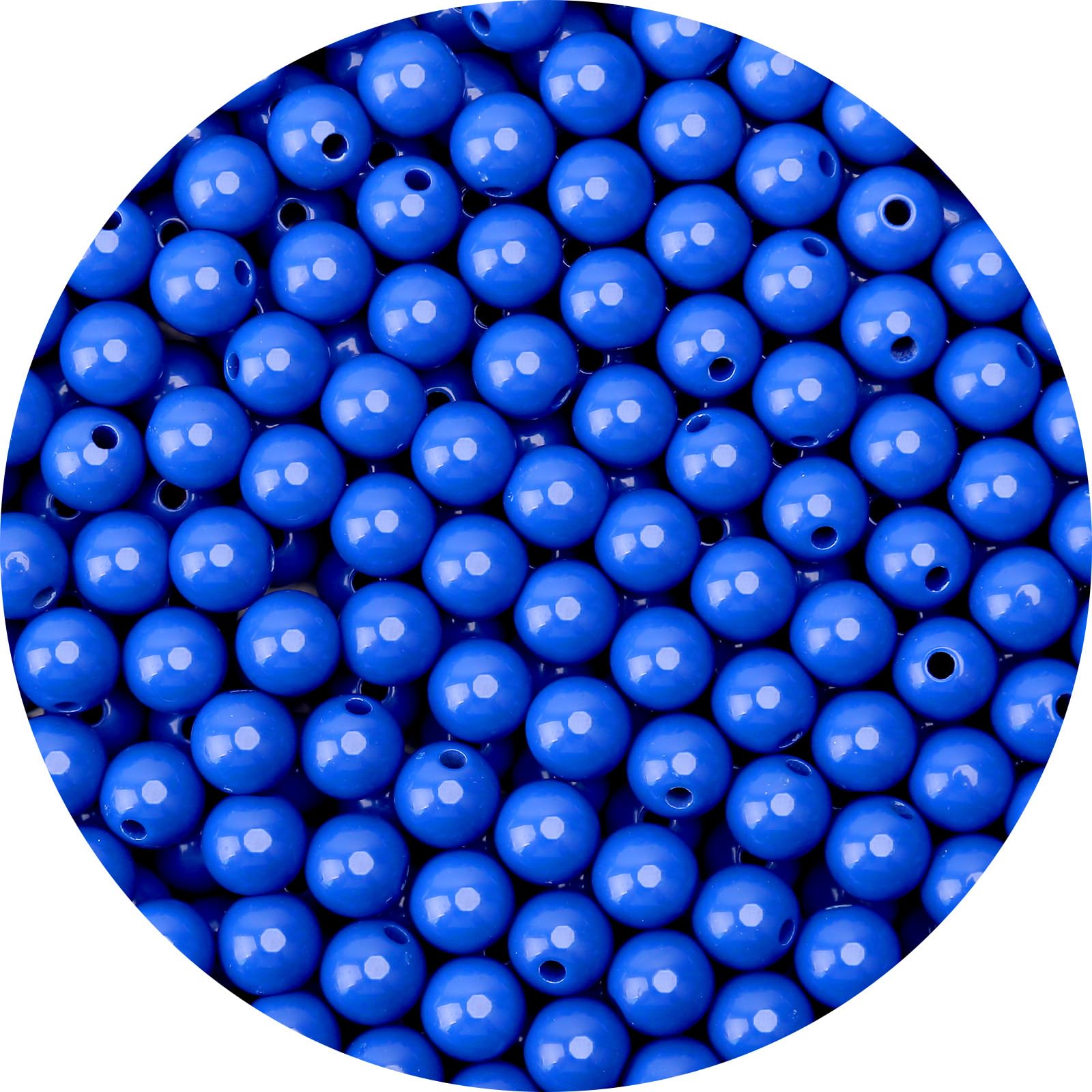 Photo 1 of 1000PCs 6MM Smooth Sapphire Acrylic Round Beads, Round Acrylic Balls Gumball Beads, Bubblegum Beads Chunky Beads, Plastic Resin Beads for Necklace and Bracelet Making, Crafting Supplies