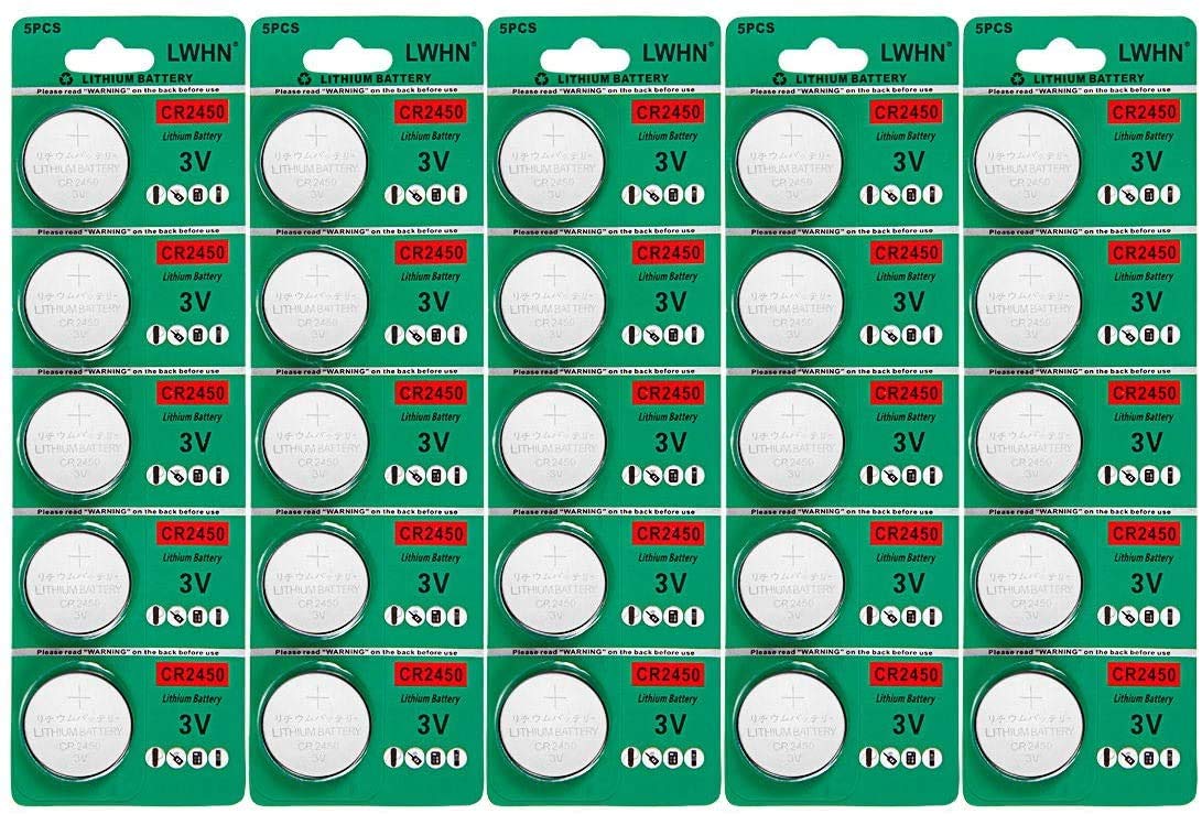 CR2450 3v Lithium Battery CR 2450 Coin Cell Battery With Capacity 650mAh 25 Pack For Led Candles