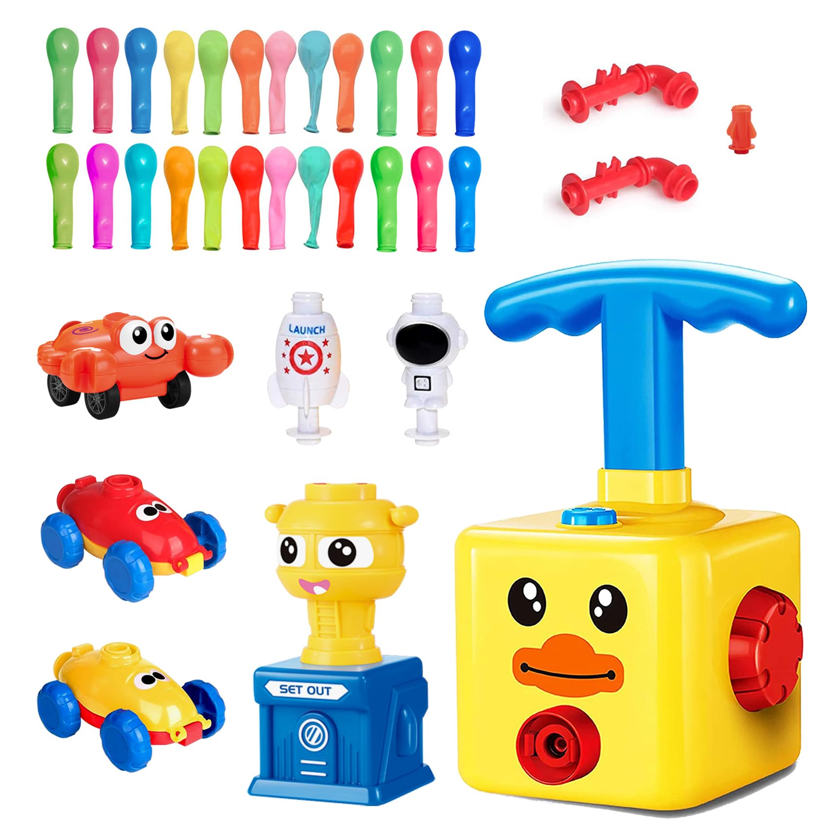 Photo 1 of Balloon Cars Toy Pump Set, Balloon Powered Car Toys, Creative Inflatable Racing Car for Kids Age 3+(Duck)