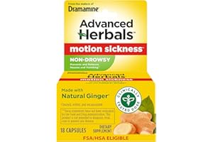 From the Makers of Dramamine, Advanced Herbals, Non-Drowsy, Motion Sickness Relief, Made with Natural Ginger, 18 Count
