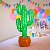 SHATCHI Inflatable Cactus 86 cm Large Party Decoration Beach Fiesta Props view 2