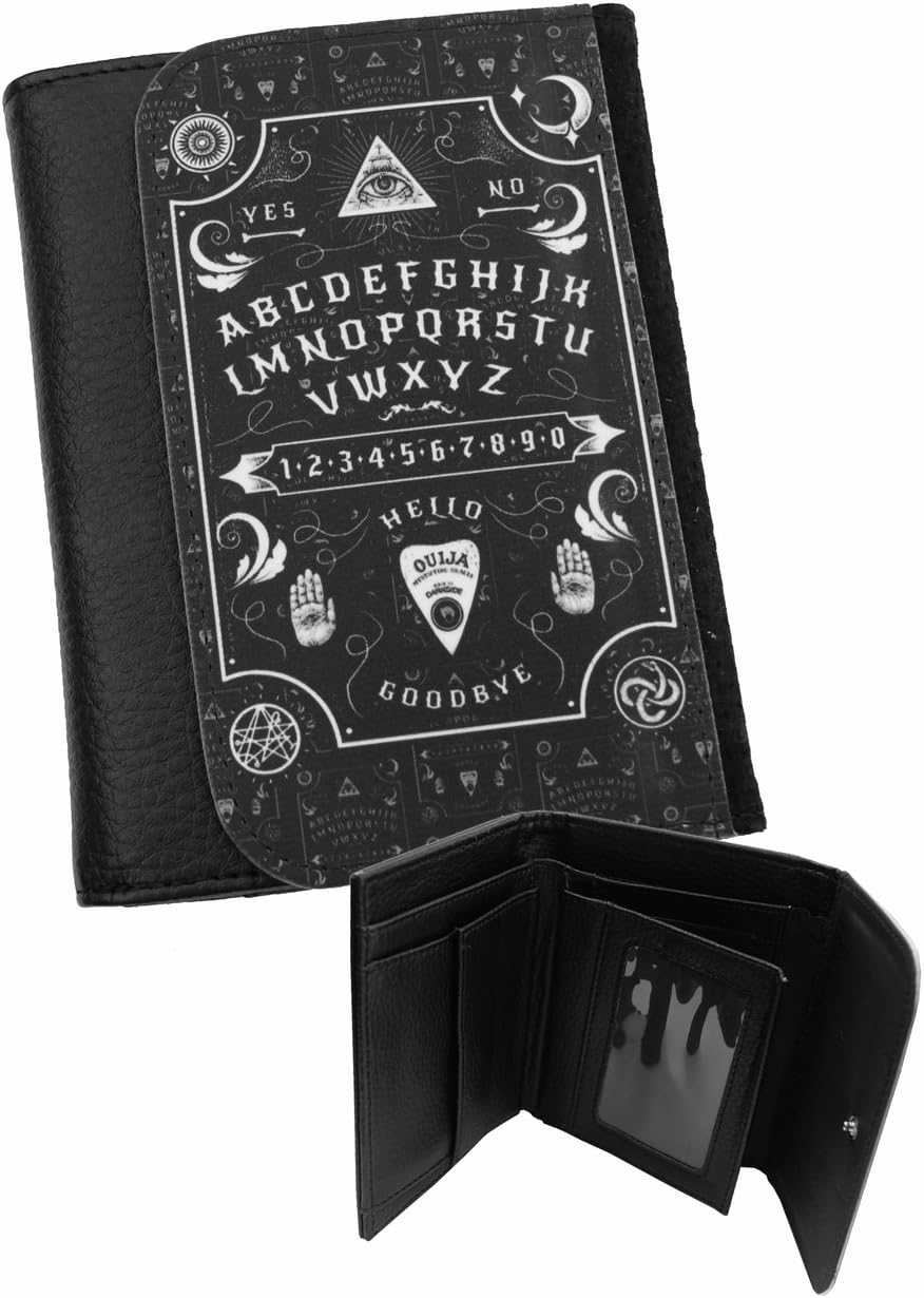 Darkside Ouija Board Bi-Fold Wallet Black Faux Leather Gothic Occult Mystic Witchy Accessory