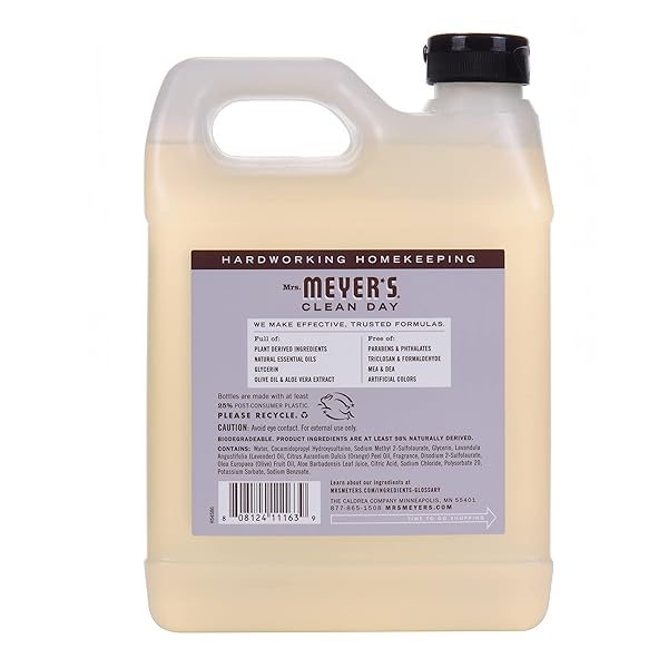 MRS. MEYER’S CLEAN DAY HAND SOAP REFILL, LAVENDER SCENT, 33 FL OZ BOTTLE