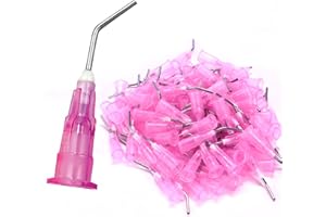 LA MIERE 100Pkg. Pre-Bent applicator Tips 18 Ga. Pink Dental PreBent Cavity Liners, Bases & Composites Dispensing Needle Etchants Tips