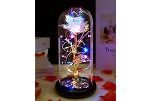 FVAWE Mothers Day Flowers Gifts for Mom, Birthday Gifts for Women, Colorful Galaxy Crystal Light Up Rose in A Glass Dome, Mothers Day Rose Presents Wife Grandma Mom from Daughter, I Love You Gift for Her