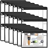 QWORK Clear Zipper Pouches, 18 Pack 11.5 x 7 Inches PVC Waterproof Pouch Bags, Pencil Pouches, Makeup Pouch, Clear Storage Bags, Document File Organization Bags