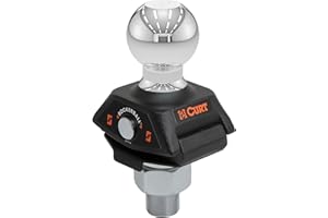 CURT 40247 RockerBall Cushion Hitch Trailer Ball 7,500 lbs, 2-Inch Diameter, 1-Inch Shank