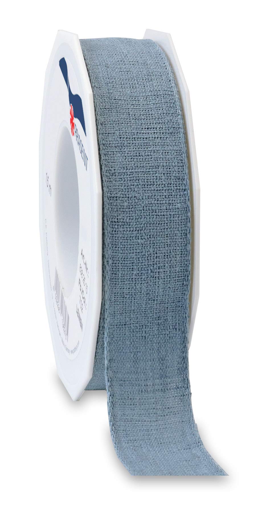Präsent - Linen Ribbon Blue 15-m-Roll 25 mm Width