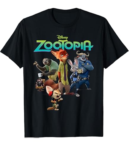 Amazon.com: Disney Zootopia Cool Fox Nick Wilde Leaning T-Shirt