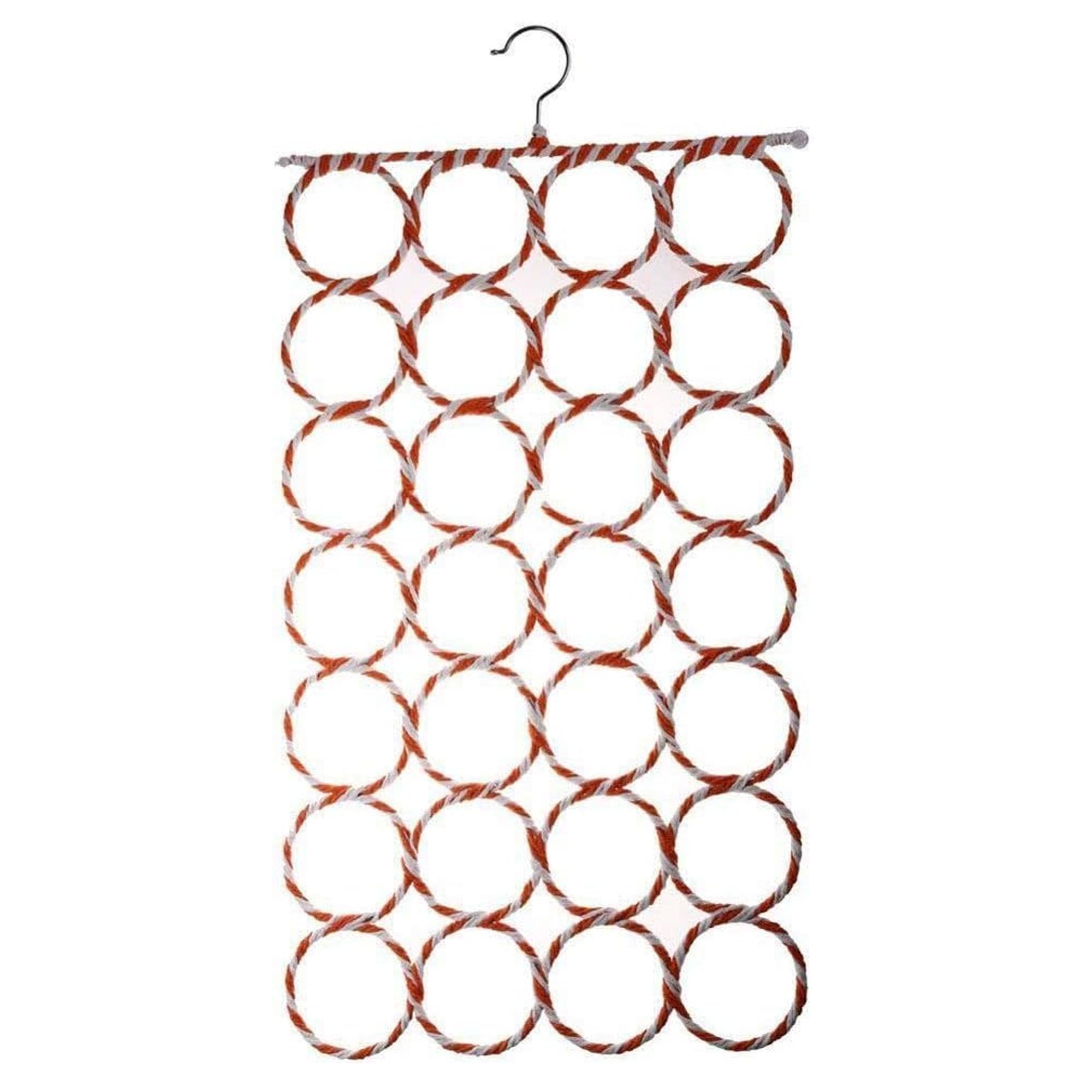 SystemsEleven Complement Shawls Hanger Belt Scarves Tie Rings Wardrobe Organizer Hooks Scarf Hangers Space Savers Foldable Scarfs Hanger with 28 Ring