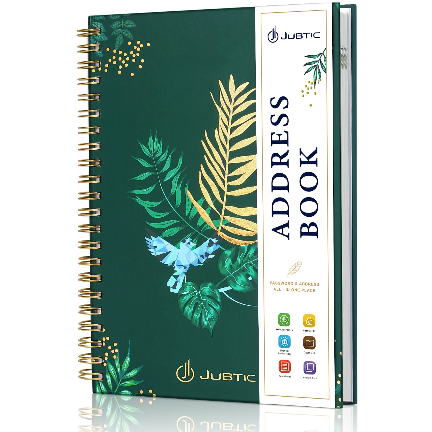 JUBTIC Hardcover Address Book with Alphabetical