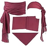 JOLYEAK Halloween Pirate Costume Accessories Medieval Costume Bandana Pirate Sash for Women Men Renaissance Cosplay