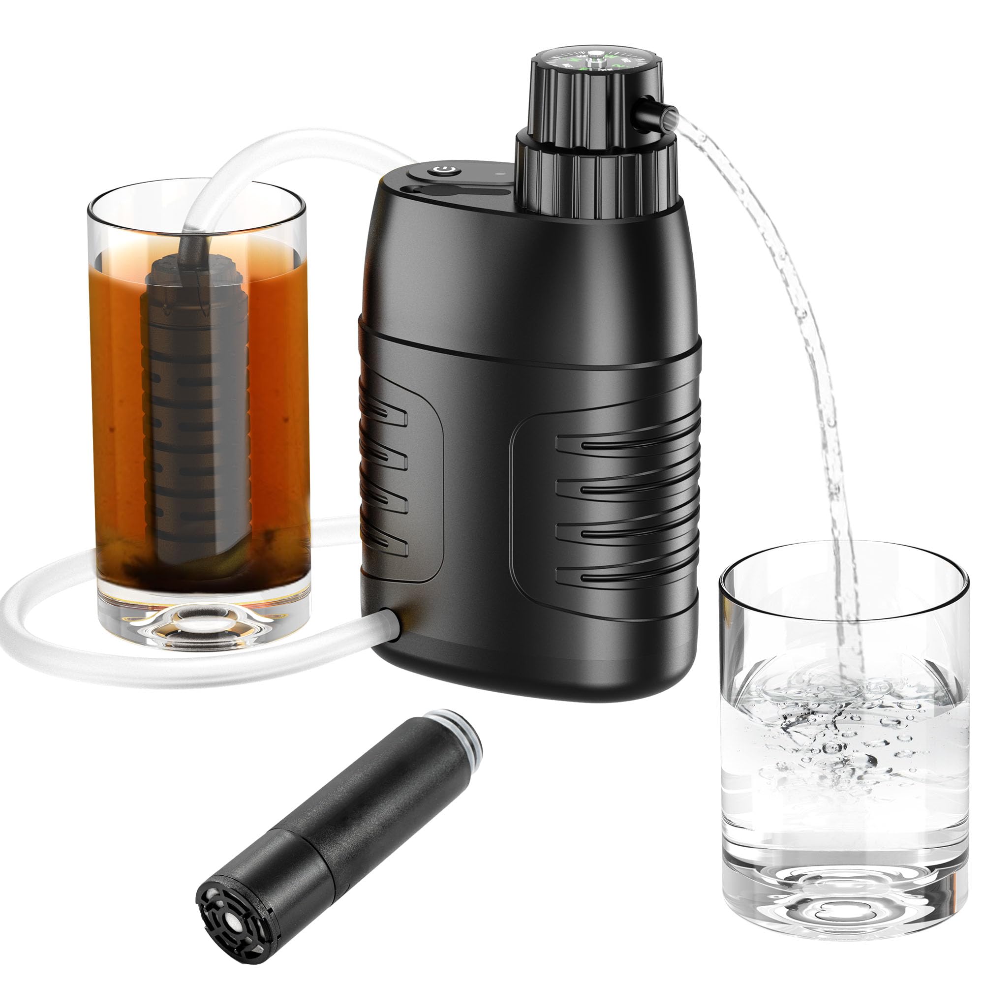 Photo 1 of Fstcrt Electric Portable Water Purifier Survival, 0.01 Micron 6-Stage Water Purification System Water Filter for Outdoor Camping Backpacking Hiking Travel Emergency, One Extra Filter Included
