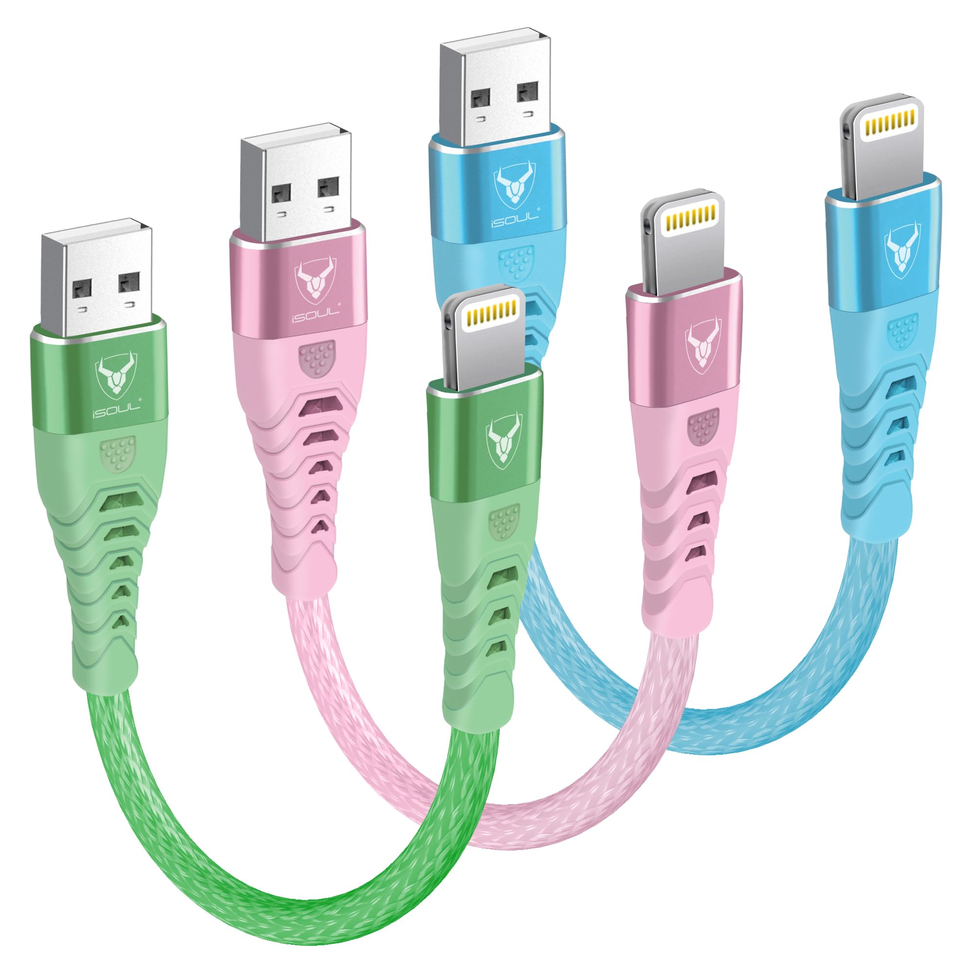 Photo 1 of [Apple MFi Certified] Short iPhone Charger Cord, 3Pack Lightning Cable Braided USB Charging Cable Compatible with iPhone 14/13/12/11 Pro/XS MAX/XR/XS/X/8/7/Plus/6S/6/SE/iPad/Mini (10cm [0.5 Ft])