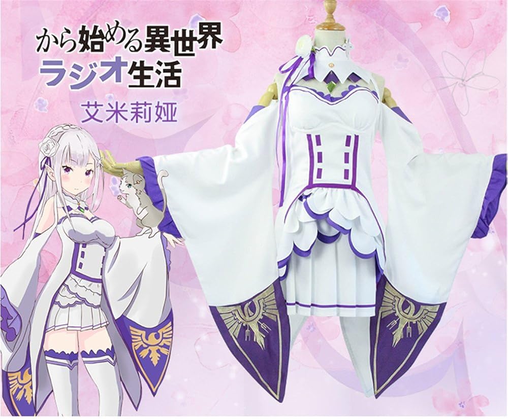 CoSmile Anime Emilia Cosplay Costume Clothes Suit Set Clothing
