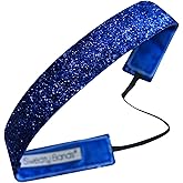 Sweaty Bands Womens Girls Headband - Non-Slip Velvet-Lined Sparkly Hairband - Viva Diva Royal Blue 1-Inch