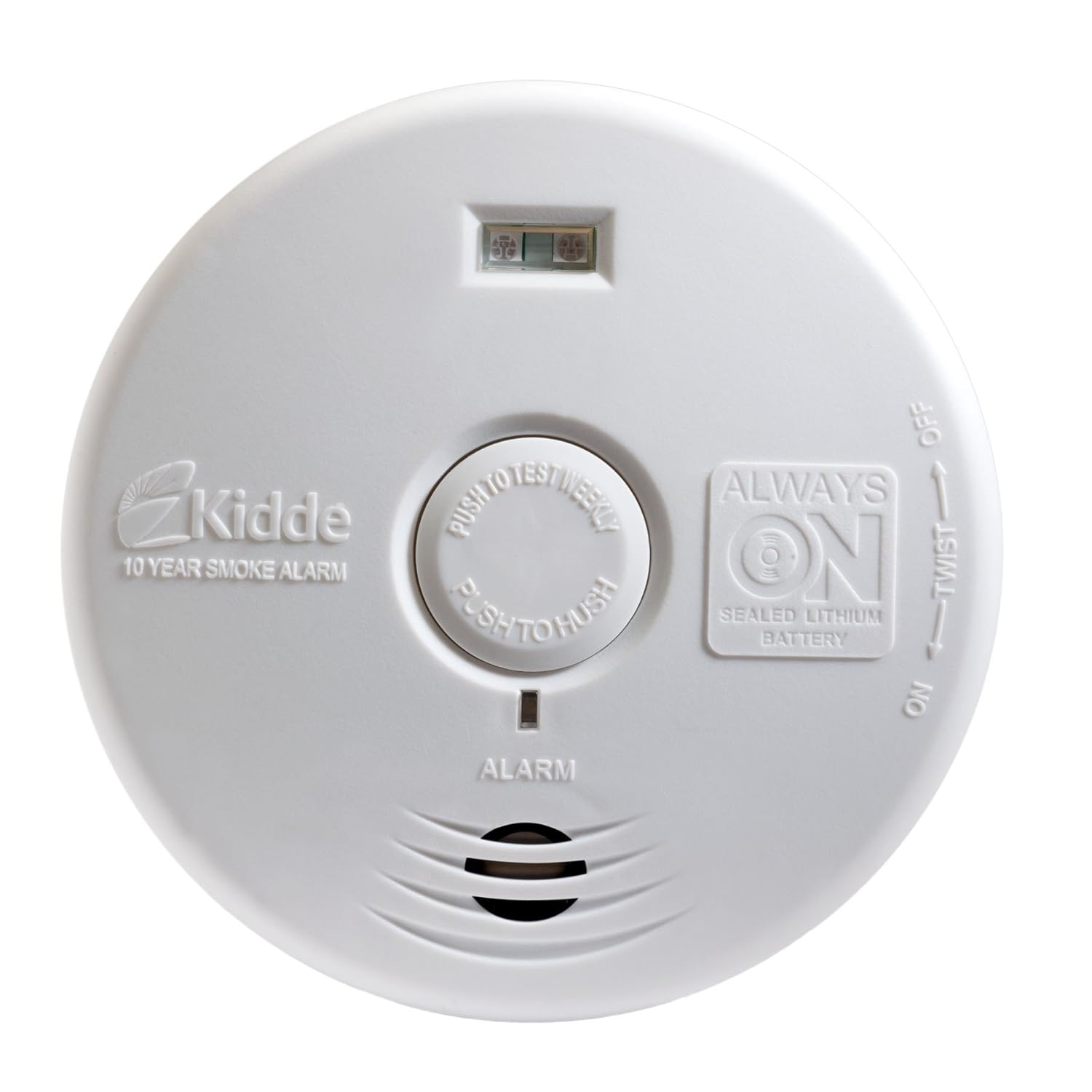 Kidde 21010167 P3010H Worry-Free Hallway Photoelectric Smoke Alarm with Safety Light and 10 Year Sealed Battery