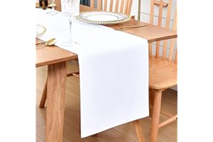 Farmhouse White Table Runner Dining Table Runners 90 Inches Long Coffee Table Runner for Dresser Living Room Bedroom Holiday 