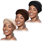 African Women Turban Caps Beanie Pre-Tied Twisted Braids Headwraps for Women Head Scarf Chemo Cancer Headwear Cap
