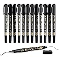 deli Twin Tip Permanent Markers, Fine Point and Ultra Fine Point for Signature and Marking, Black, 12 Count