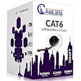 NewYork Cables | CAT6 Plenum Cable 1000ft | UTP, 550MHz, 23AWG, 4Pair | Most Certified Fire-Resistant 10GB High Speed Bulk Ca