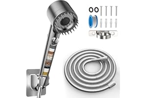 PWERAN RV Shower Head with Hose, High Pressure 3 Mode Filtered Shower head with On Off Switch for RV/Campers, Travel Trailer for Water Saving, Handheld Shower Head with RV Accessories Replacement Part