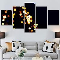 SIGNWIN 5 Panel Canvas Wall Art Abstract Closeup Digital Art Modern Artwork for Home Decorations Ready to Hang - 60
