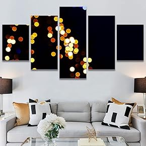 SIGNWIN 5 Panel Canvas Wall Art Abstract Closeup...