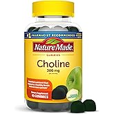 Nature Made Choline Supplements, Vegan Gummies, Choline Supplement, Supports Liver Health, Nervous System Function, and Brain Health, 40 Count, 20 Day Supply