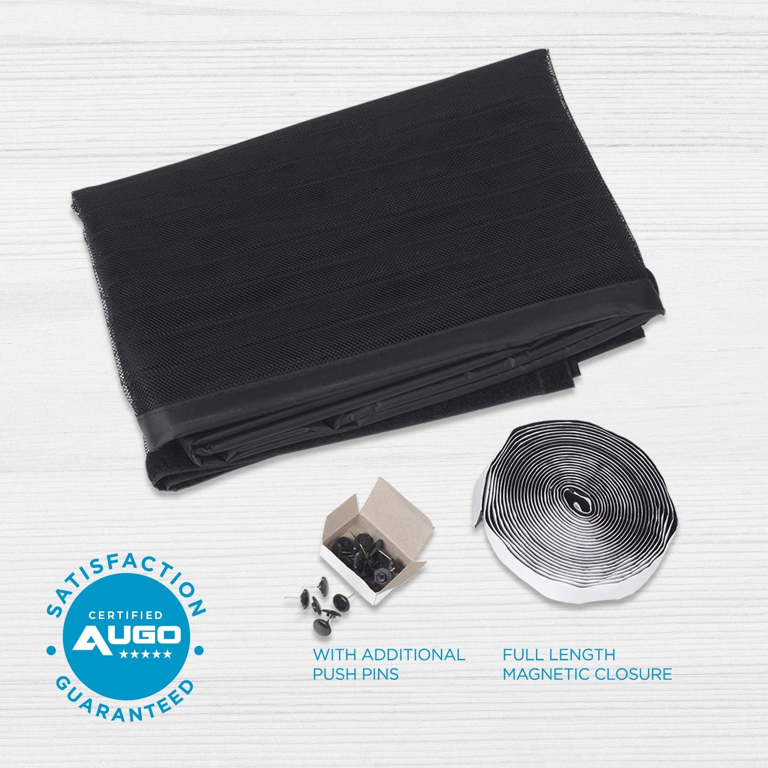 Magnetic Screen Door - Self Sealing, Heavy Duty, Hands Free Mesh Partition Keeps Bugs Out - Pet and Kid Friendly - Patent Pending Keep Open Feature - 38" x 83" - by Augo - - 