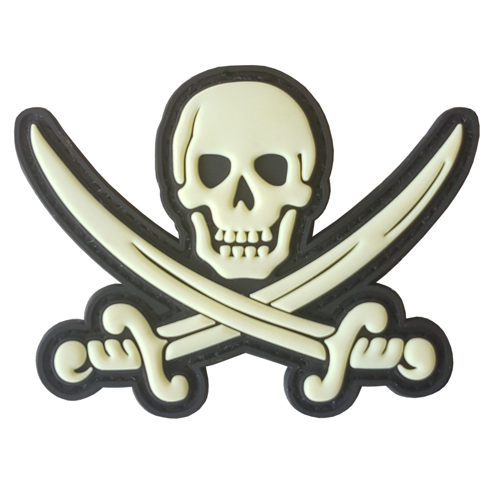 Calico Jack Skull Pirate Jolly Roger Morale Tactical ISAF PVC Rubber 3D Touch Fastener Patch